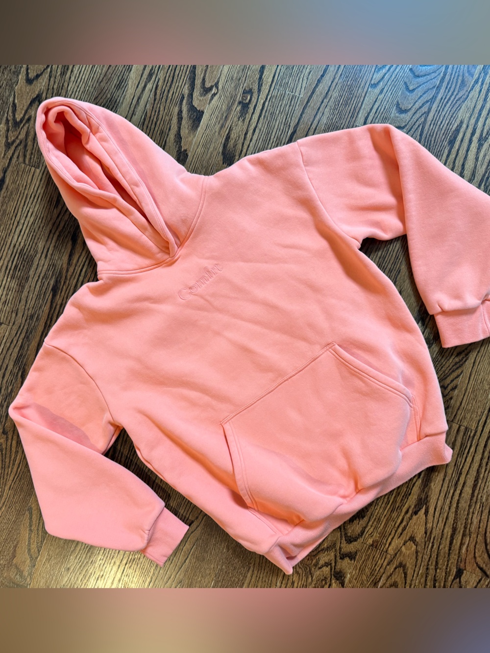 Comfrt Salmon orange Women's Hoodie Sweatshirt Casual Pullover size medium
